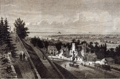 Blick auf die Bucht von Mont St. Michel, von Avranches, Normandie, aus The Graphic, 1877 von English School